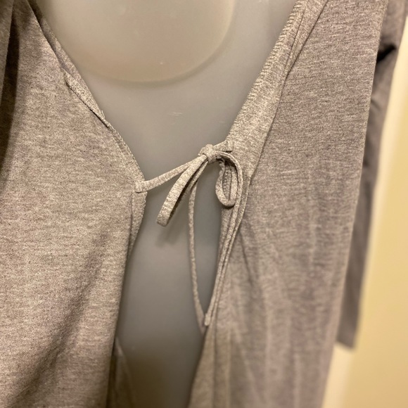 BUMP - Woman’s gray long maternity cardigan with pockets sides, Size: S - Picture 4 of 7